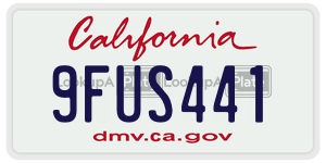 9FUS441 license plate in California