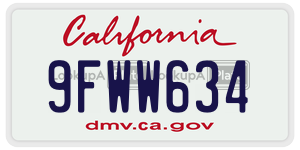 9FWW634  license plate in CA
