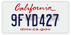 9FYD427 license plate in California