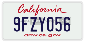 9FZY056 license plate in California