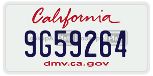 9G59264  license plate in CA