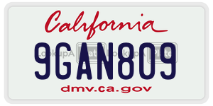 9GAN809 license plate in California