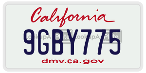 9GBY775  license plate in CA