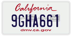 9GHA661  license plate in CA