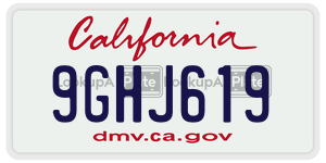 9GHJ619 license plate in California
