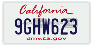9GHW623 license plate in California
