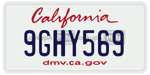 9GHY569 license plate in California