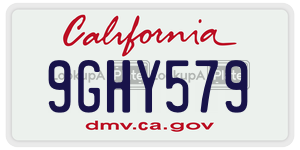 9GHY579 license plate in California