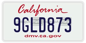 9GLD873 license plate in California