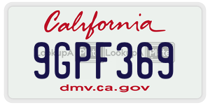 9GPF369 license plate in California