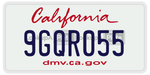 9GQR055 license plate in California