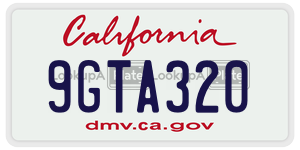 9GTA320  license plate in CA