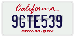 9GTE539 license plate in California