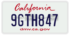 9GTH847 license plate in California