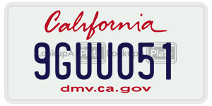 9GUU051 license plate in California