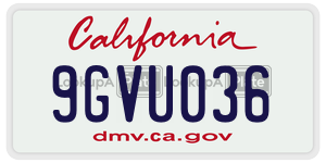 9GVU036 license plate in California