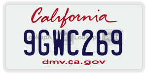9GWC269 license plate in California