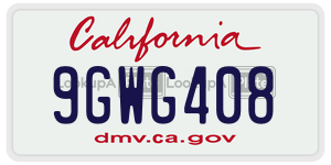9GWG408 license plate in California