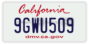 9GWU509 license plate in California