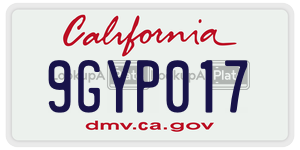 9GYP017 license plate in California