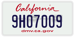 9H07009  license plate in CA