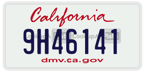 9H46141 license plate in California