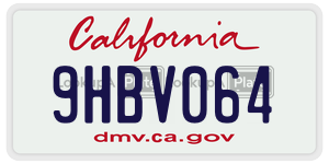 9HBV064 license plate in California