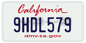 9HDL579 license plate in California