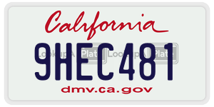 9HEC481 license plate in California