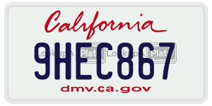 9HEC867 license plate in California