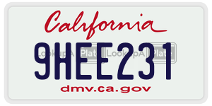 9HEE231  license plate in CA