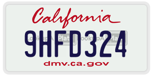 9HFD324 license plate in California