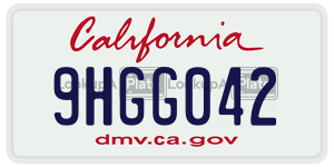 9HGG042 license plate in California
