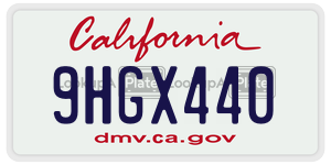 9HGX440 license plate in California