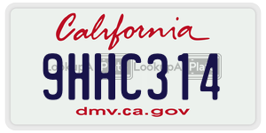 9HHC314 license plate in California