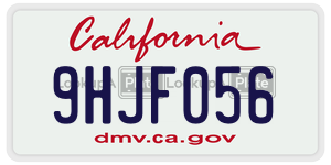 9HJF056  license plate in CA