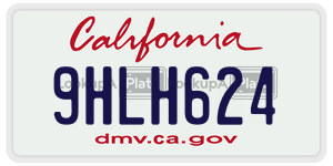 9HLH624 license plate in California