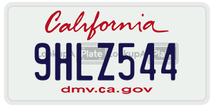 9HLZ544 license plate in California