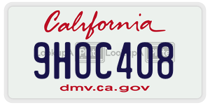 9HOC408 license plate in California