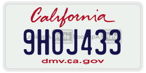 9HOJ433  license plate in CA