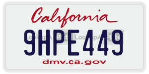 9HPE449 license plate in California