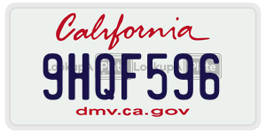 9HQF596 license plate in California