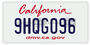 9HQG096  license plate in CA