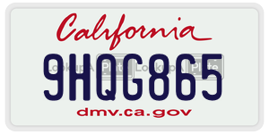 9HQG865 license plate in California