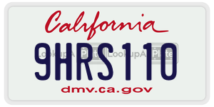 9HRS110  license plate in CA