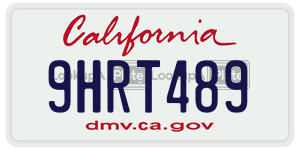 9HRT489 license plate in California