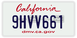9HVV661 license plate in California