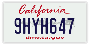9HYH647  license plate in CA