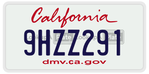 9HZZ291 license plate in California