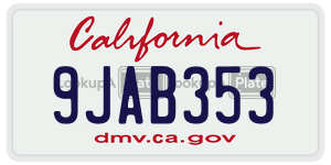 9JAB353 license plate in California